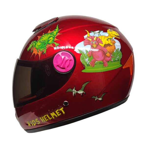 PRO HELMETS YA-201VR Full Face Çocuk Kask DINO RED