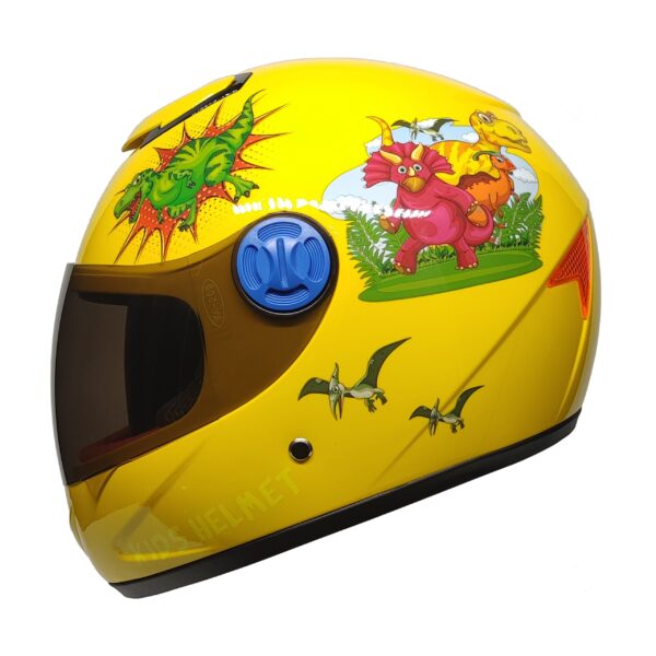 PRO HELMETS YA-201VR Full Face Çocuk Kask DINO YELLOW