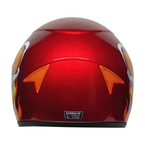 PRO HELMETS YA-201VR Full Face Çocuk Kask SKULL RED