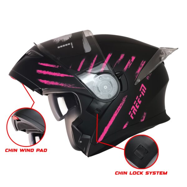 ÇENE AÇILIR KASK FREE-M 965 PINK ZEBRA